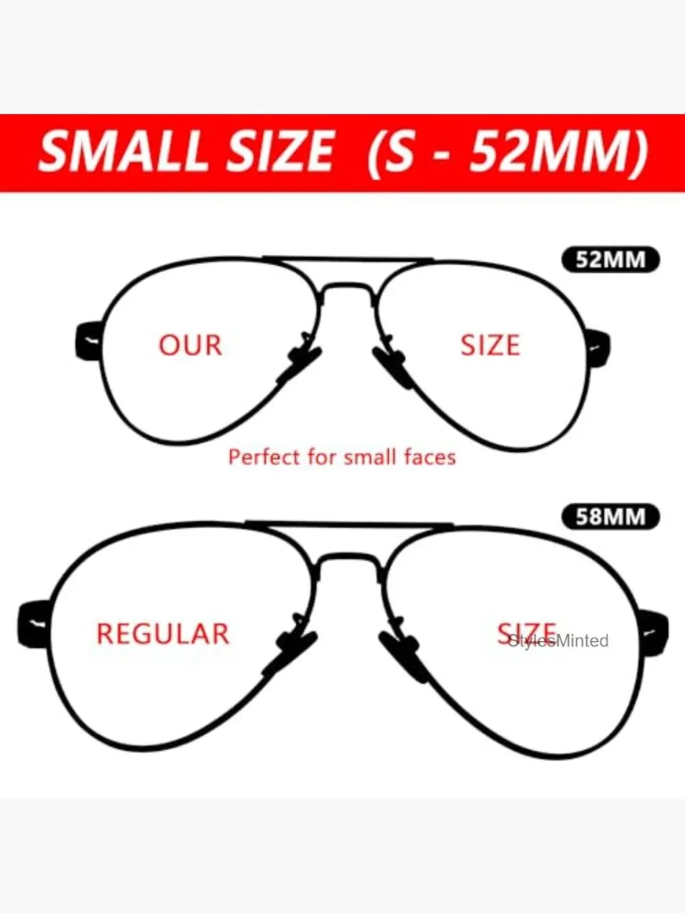 Polarized Aviator Sunglasses for Kids Teens Youth Small Face 52mm